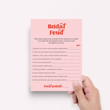 Bridal Family Feud Questions and Answers Printable Pink and Red