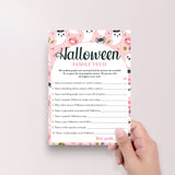 Girly Ghoul Party Game Halloween Family Feud with Answers Printable