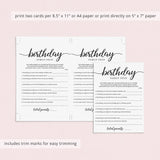 Birthday Family Feud with Answer Key Printable