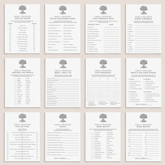 Family Reunion Party Games Bundle Printable by LittleSizzle
