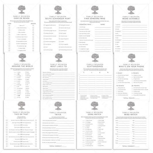 Family Reunion Party Games Bundle Printable by LittleSizzle