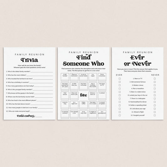 Printable Icebreaker Games for Family Reunion by LittleSizzle