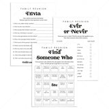 Printable Icebreaker Games for Family Reunion by LittleSizzle