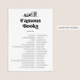 Printable Book Club Game Famous Books