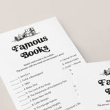 Printable Book Club Game Famous Books