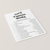 Printable Book Club Game Famous Books