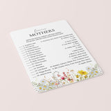 Famous Mothers Game with Answers Printable