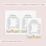 Famous Mothers Game with Answers Printable