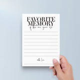 My Favorite Memory Of The One Year Old Cards Printable