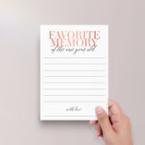 Baby Girl 1st Birthday Favorite Memory Cards Printable
