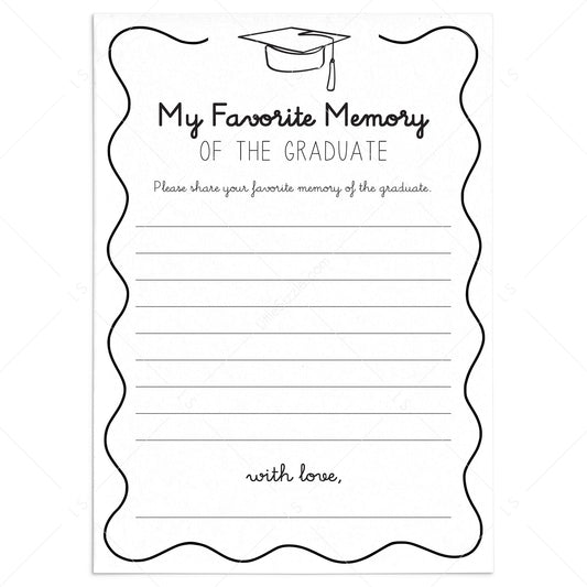 My Favorite Memory Graduation Party Game Printable Wavy Border by LittleSizzle