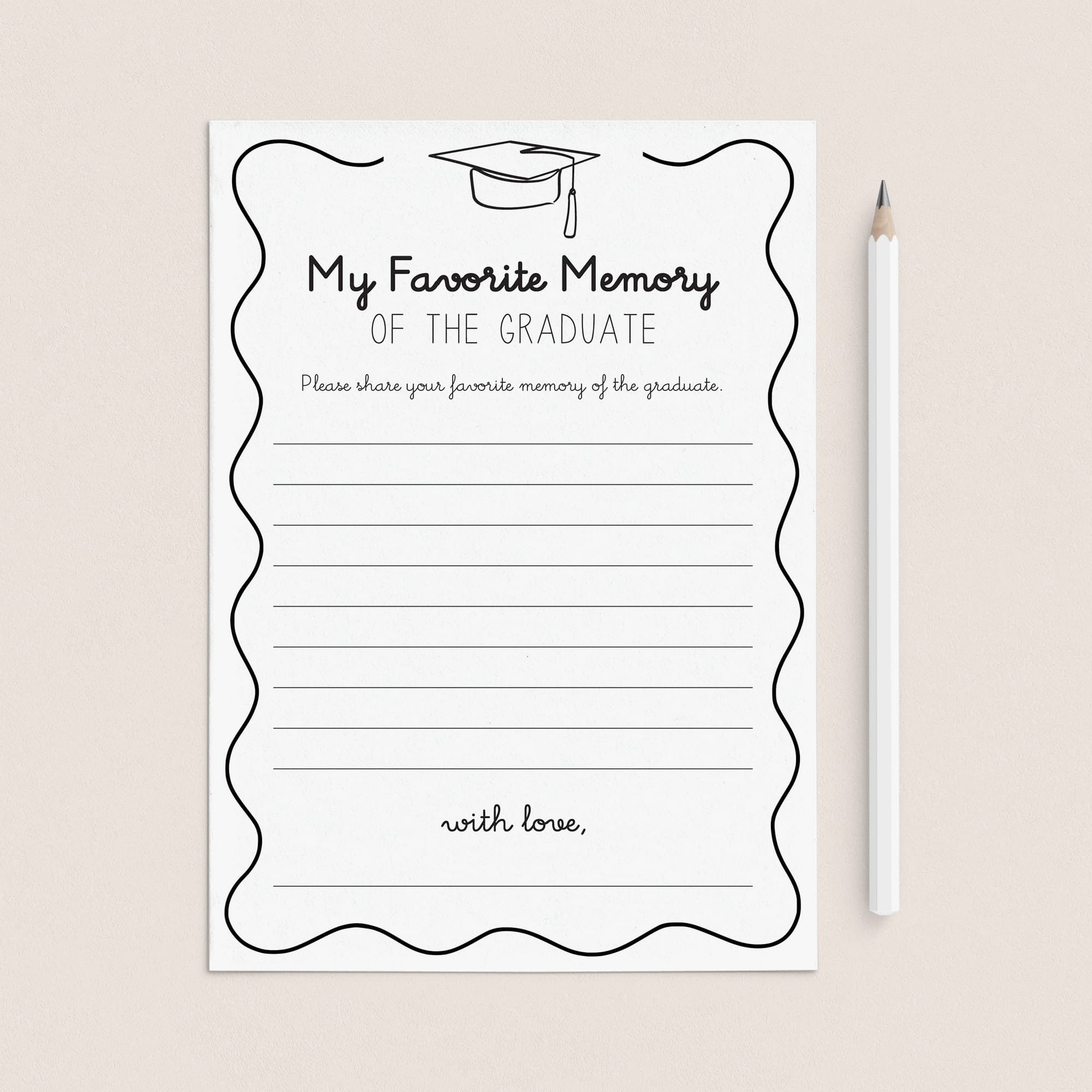 My Favorite Memory Graduation Party Game Printable Wavy Border by LittleSizzle