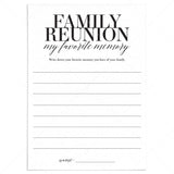 Family Reunion Icebreaker My Favorite Memory Cards Printable by LittleSizzle