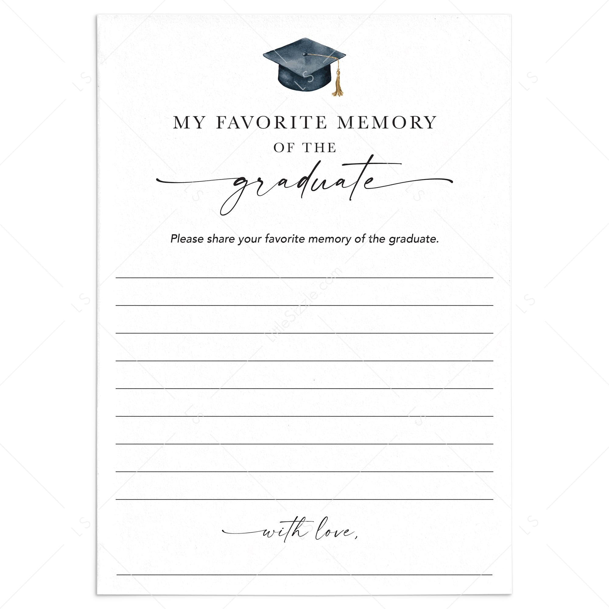 Share Your Memory With The Graduate Cards Printable by LittleSizzle