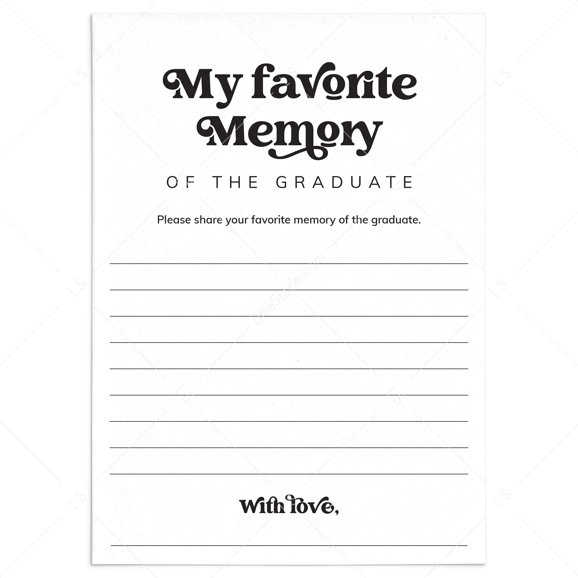 Printable Graduation Memory Cards by LittleSizzle