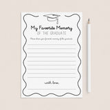 My Favorite Memory Graduation Party Game Printable Wavy Border by LittleSizzle