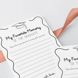 My Favorite Memory Graduation Party Game Printable Wavy Border