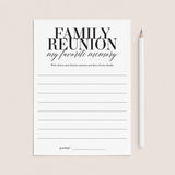 Family Reunion Icebreaker My Favorite Memory Cards Printable by LittleSizzle