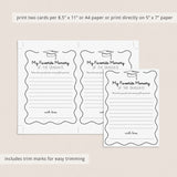 My Favorite Memory Graduation Party Game Printable Wavy Border