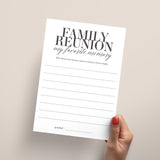 Family Reunion Icebreaker My Favorite Memory Cards Printable