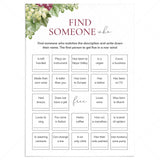 Find Someone Who Wine Party Game Printable by LittleSizzle