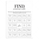 Class Reunion Bingo Find Someone Who Mingle Icebreaker Game Printable by LittleSizzle