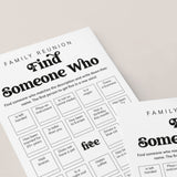 Family Reunion Bingo Game Find Someone Who Printable