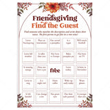 Friendsgiving Find The Guest Bingo Printable Icebreaker by LittleSizzle