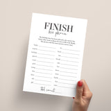 Finish His Phrase Mens Birthday Party Game Printable