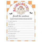 Spooky Bachelorette Party Game Finish Her Sentence Printable by LittleSizzle