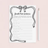 Finish The Bachelorette's Sentence Printable Game by LittleSizzle
