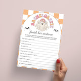 Spooky Bachelorette Party Game Finish Her Sentence Printable