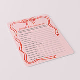 Bachelorette Finish Her Sentence Game Pink Coquette Bow Theme