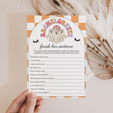 Spooky Bachelorette Party Game Finish Her Sentence Printable