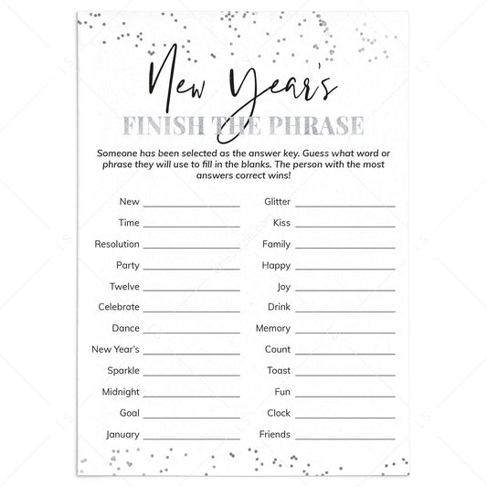 New Year's Group Game Finish The Phrase by LittleSizzle