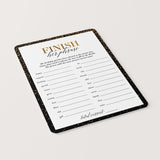 Black and Gold Birthday Party Game Finish Her Phrase Printable