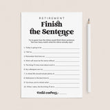 Retirement Finish The Sentence Game Printable by LittleSizzle