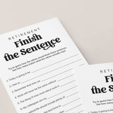 Retirement Finish The Sentence Game Printable