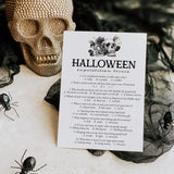 Gothic Black Halloween Party Games with Floral Skull Printable