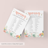 Spring Flower Meanings Game with Answers Printable