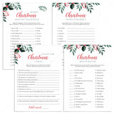 Greenery Christmas Games Pack Instant Download by LittleSizzle