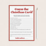 Guess The Christmas Carol Worksheet and Answers Digital Download by LittleSizzle