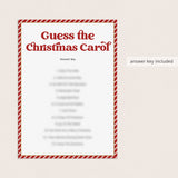 Guess The Christmas Carol Worksheet and Answers Digital Download