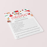 Adult Christmas Game Printable Guess The Carol with Answer Key