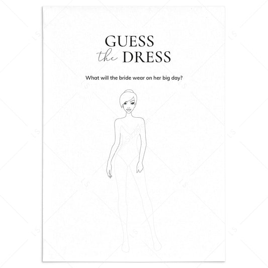 Guess The Wedding Dress Game Printable by LittleSizzle