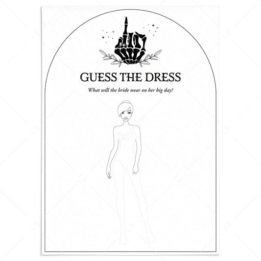 Goth Bridal Shower Activity Guess The Dress Printable by LittleSizzle