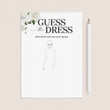White Floral Guess The Wedding Dress Printable Game by LittleSizzle