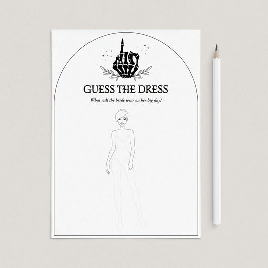 Goth Bridal Shower Activity Guess The Dress Printable by LittleSizzle