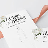 White Floral Guess The Wedding Dress Printable Game
