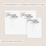 White Floral Guess The Wedding Dress Printable Game